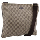 GUCCI GG Supreme Shoulder Bag PVC Beige Gold Tone 201446 Auth ka6509-1