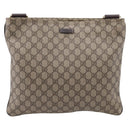 GUCCI GG Supreme Shoulder Bag PVC Beige Gold Tone 201446 Auth ka6509-13