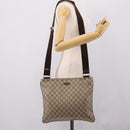 GUCCI GG Supreme Shoulder Bag PVC Beige Gold Tone 201446 Auth ka6509-22