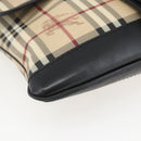 BURBERRY Nova Check Shoulder Bag PVC Beige Auth ka650V-11