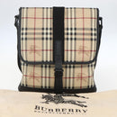 BURBERRY Nova Check Shoulder Bag PVC Beige Auth ka650V-15