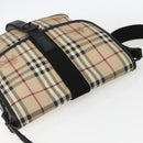 BURBERRY Nova Check Shoulder Bag PVC Beige Auth ka650V-6