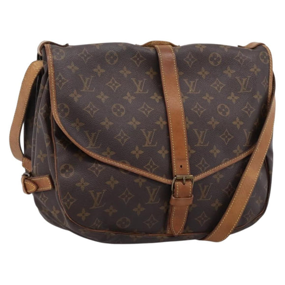 LOUIS VUITTON Monogram Saumur 35 Shoulder Bag M42254 LV Auth ka6513