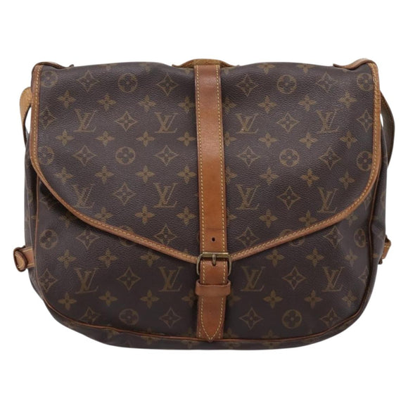 LOUIS VUITTON Monogram Saumur 35 Shoulder Bag M42254 LV Auth ka6513