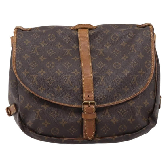 LOUIS VUITTON Monogram Saumur 35 Shoulder Bag M42254 LV Auth ka6513