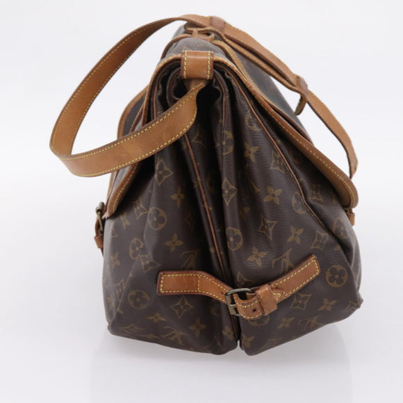 LOUIS VUITTON Monogram Saumur 35 Shoulder Bag M42254 LV Auth ka6513
