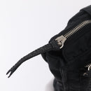 Miu Miu Shoulder Bag Nylon Black Silver Auth ka6516-8