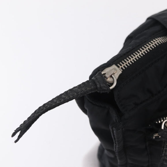 Miu Miu Shoulder Bag Nylon Black Silver Auth ka6516