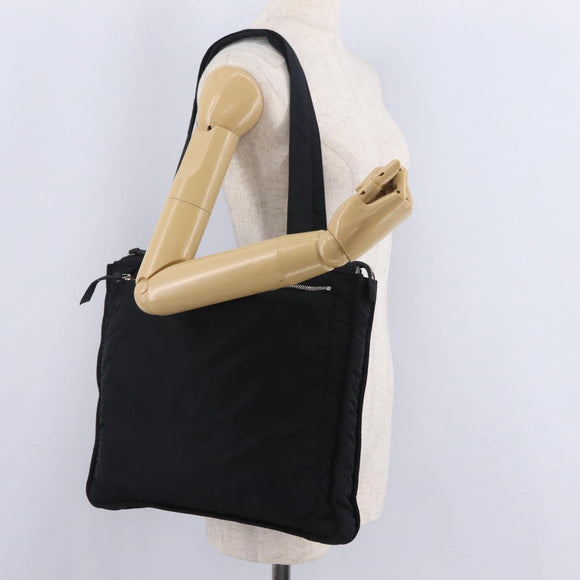 Miu Miu Shoulder Bag Nylon Black Silver Auth ka6516