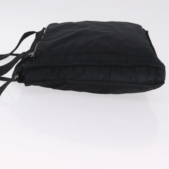 Miu Miu Shoulder Bag Nylon Black Silver Auth ka6516