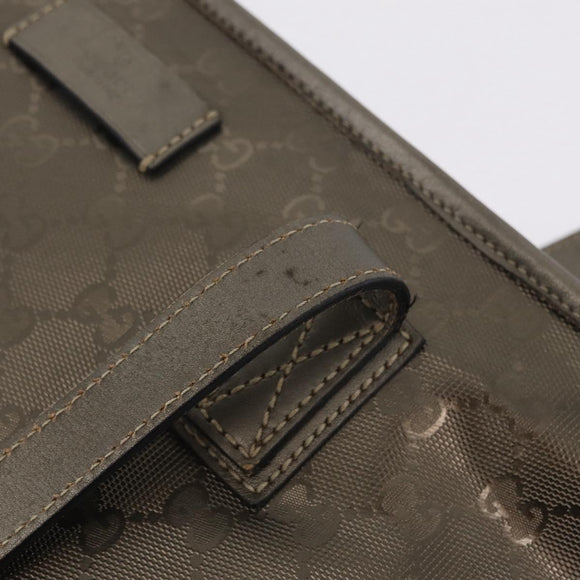 GUCCI GG Implementation Hand Bag PVC Champagne Gold Silver 211138 Auth ka6518A
