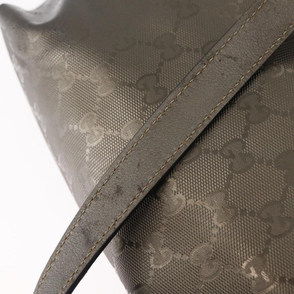 GUCCI GG Implementation Hand Bag PVC Champagne Gold Silver 211138 Auth ka6518A