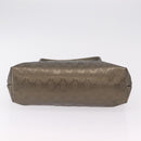 GUCCI GG Implementation Hand Bag PVC Champagne Gold Silver 211138 Auth ka6518A-8