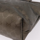 GUCCI GG Implementation Hand Bag PVC Champagne Gold Silver 211138 Auth ka6518A-18