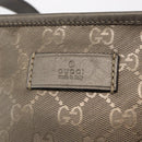 GUCCI GG Implementation Hand Bag PVC Champagne Gold Silver 211138 Auth ka6518A-21