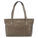 GUCCI GG Implementation Hand Bag PVC Champagne Gold Silver 211138 Auth ka6518A-13