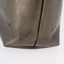 GUCCI GG Implementation Hand Bag PVC Champagne Gold Silver 211138 Auth ka6518A-6