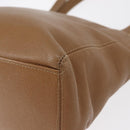 CHANEL Shoulder Bag Leather Beige Gold CC Auth ka652-9