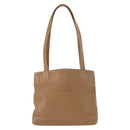 CHANEL Shoulder Bag Leather Beige Gold CC Auth ka652-13