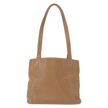 CHANEL Shoulder Bag Leather Beige Gold CC Auth ka652 - 0