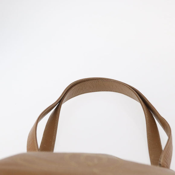 CHANEL Shoulder Bag Leather Beige Gold CC Auth ka652