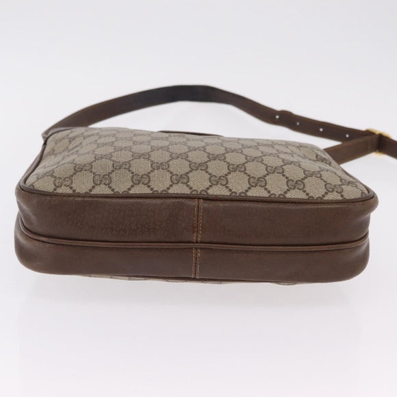 GUCCI GG Supreme Shoulder Bag PVC Beige Gold Tone 30 001 1914 Auth ka6521