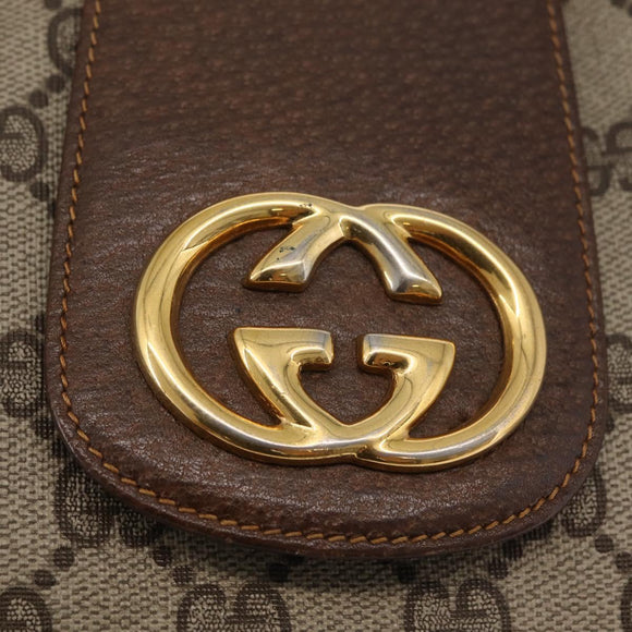 GUCCI GG Supreme Shoulder Bag PVC Beige Gold Tone 30 001 1914 Auth ka6521