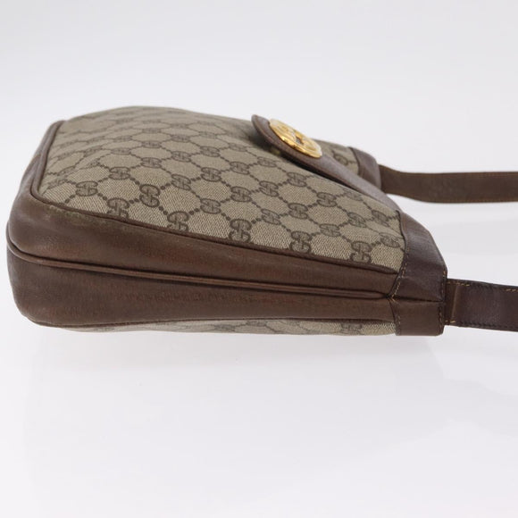GUCCI GG Supreme Shoulder Bag PVC Beige Gold Tone 30 001 1914 Auth ka6521