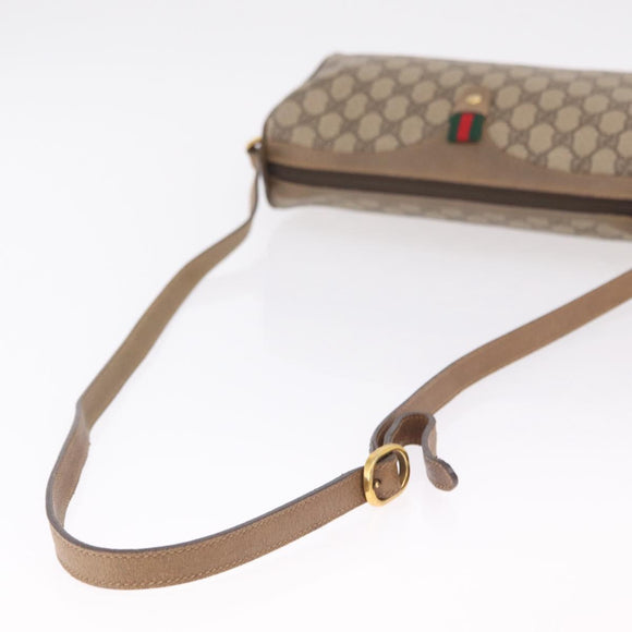 GUCCI GG Supreme Web Sherry Line Shoulder Bag PVC Beige 89 02 017 Auth ka6522