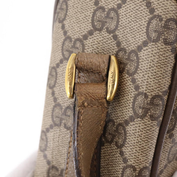 GUCCI GG Supreme Web Sherry Line Shoulder Bag PVC Beige 89 02 017 Auth ka6522