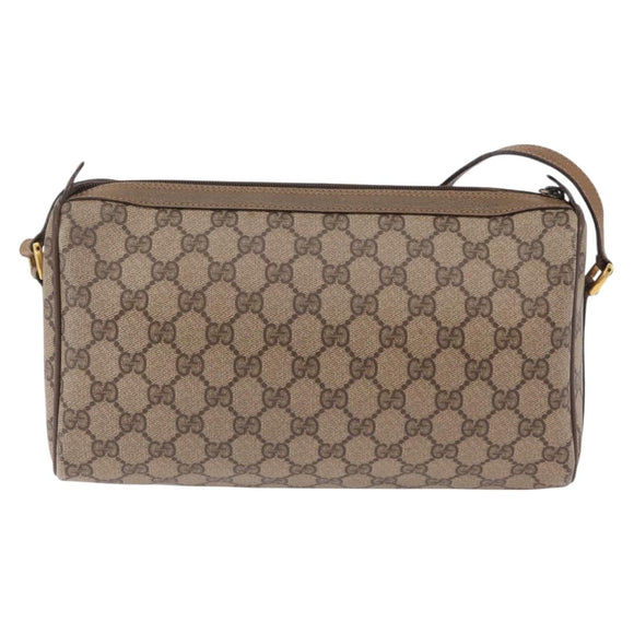 GUCCI GG Supreme Web Sherry Line Shoulder Bag PVC Beige 89 02 017 Auth ka6522
