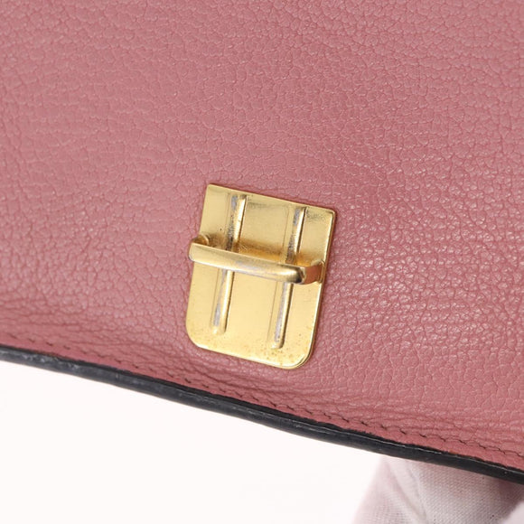 Miu Miu Shoulder Bag Leather Pink Gold Tone Auth ka6523A