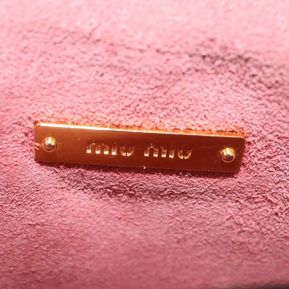 Miu Miu Shoulder Bag Leather Pink Gold Tone Auth ka6523A