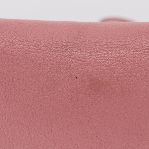 Miu Miu Shoulder Bag Leather Pink Gold Tone Auth ka6523A