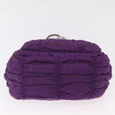 PRADA Chain Shoulder Bag Nylon Purple Silver Auth ka6524-5