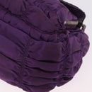 PRADA Chain Shoulder Bag Nylon Purple Silver Auth ka6524-16