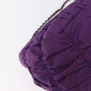 PRADA Chain Shoulder Bag Nylon Purple Silver Auth ka6524-17