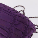 PRADA Chain Shoulder Bag Nylon Purple Silver Auth ka6524-18