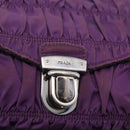PRADA Chain Shoulder Bag Nylon Purple Silver Auth ka6524-19
