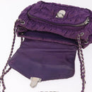PRADA Chain Shoulder Bag Nylon Purple Silver Auth ka6524-9