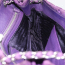 PRADA Chain Shoulder Bag Nylon Purple Silver Auth ka6524-23