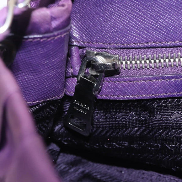 PRADA Chain Shoulder Bag Nylon Purple Silver Auth ka6524