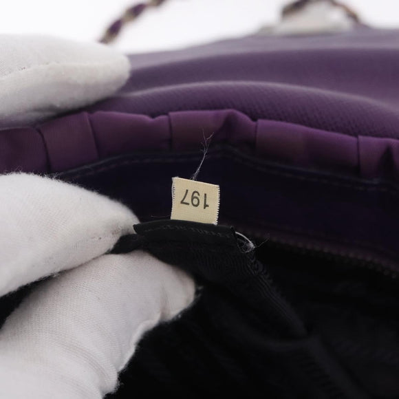 PRADA Chain Shoulder Bag Nylon Purple Silver Auth ka6524