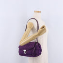 PRADA Chain Shoulder Bag Nylon Purple Silver Auth ka6524-28