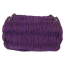 PRADA Chain Shoulder Bag Nylon Purple Silver Auth ka6524-2