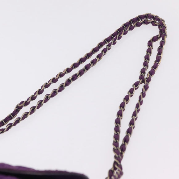 PRADA Chain Shoulder Bag Nylon Purple Silver Auth ka6524