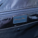 Christian Dior Trotter Canvas Double Saddle Hand Bag Navy Gold Tone Auth ka6525A-17