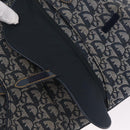Christian Dior Trotter Canvas Double Saddle Hand Bag Navy Gold Tone Auth ka6525A-23