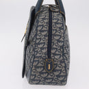 Christian Dior Trotter Canvas Double Saddle Hand Bag Navy Gold Tone Auth ka6525A-4