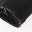 Christian Dior Trotter Canvas Shoulder Bag Black Gold Tone Auth ka6527A-16